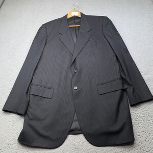 Royal Classic Blazer Mens 46 Gray Pinstripe Wool Holland & Sherry Made USA